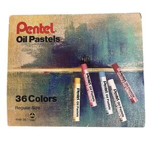 Vtg Pentel Oil Pastels 36 Colors Assorted Art Taiwan
